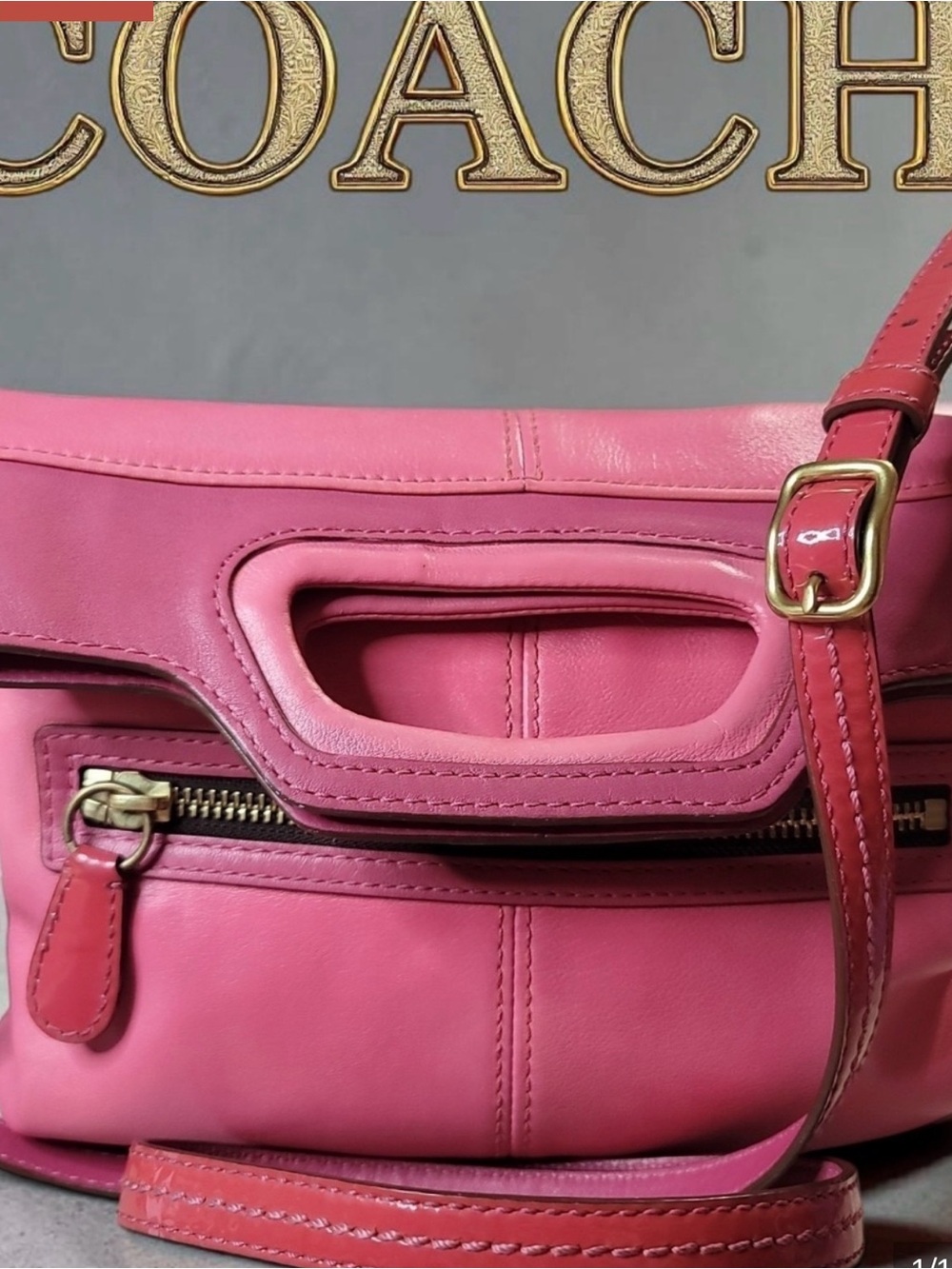 EUC COACH Bonnie 2008 Two Toned Pink Leather Top-Handle Crossbody Bag 💖
